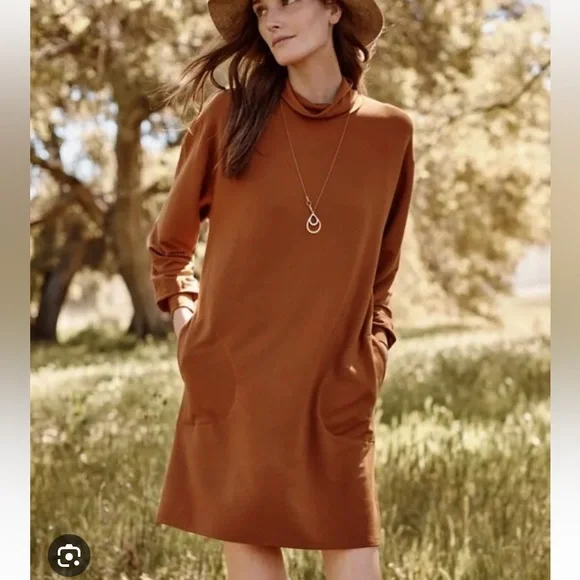Garnet Hill | Dresses | Garnet Hill Zen Comfort Knit Dress Lyocell Long  Sleeve Pockets Xs | Poshmark